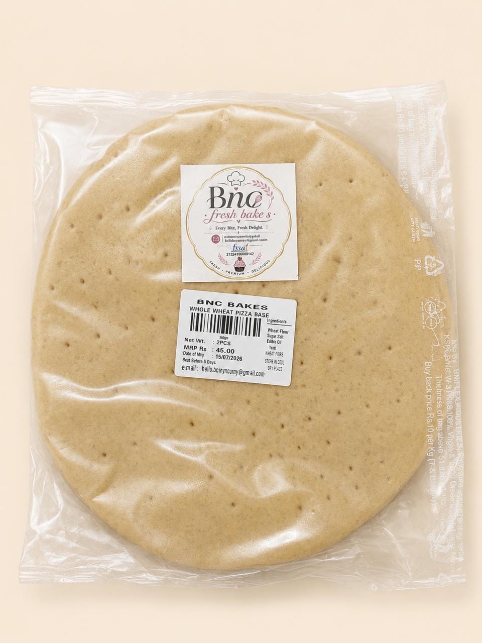 Whole Wheat Pizza Base